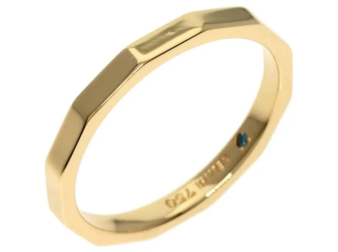Céline Anillo de banda de oro amarillo de 18K con piedra interior Celine 
