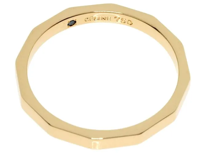Céline Anillo de banda de oro amarillo de 18K con piedra interior Celine 