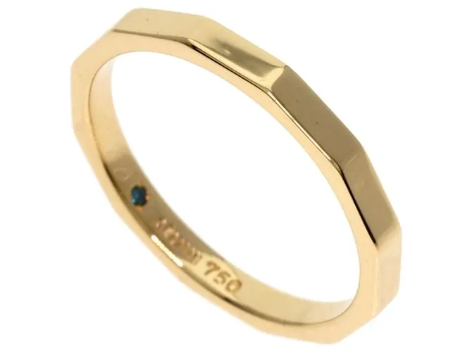 Céline Anillo de banda de oro amarillo de 18K con piedra interior Celine 