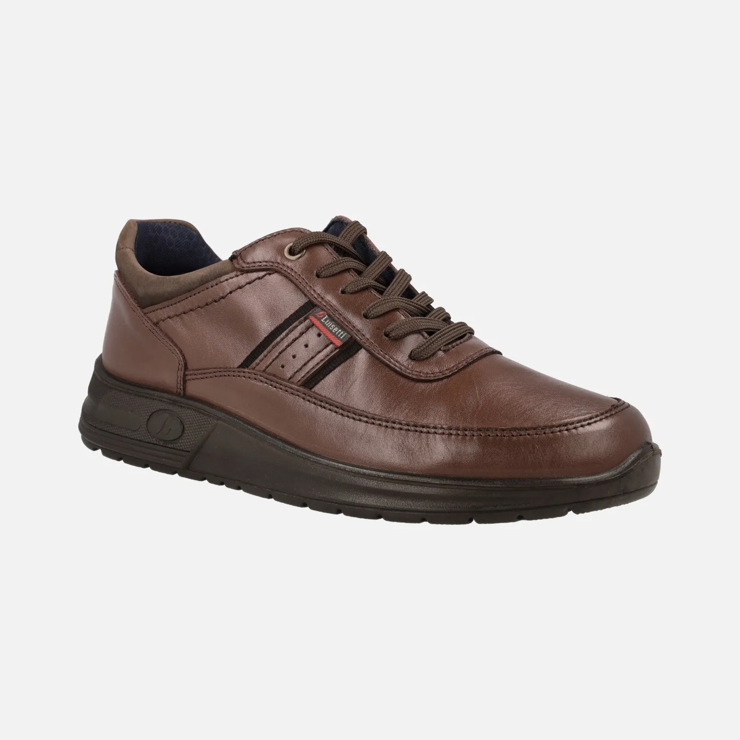 Deportivas para hombre confort en piel marrón