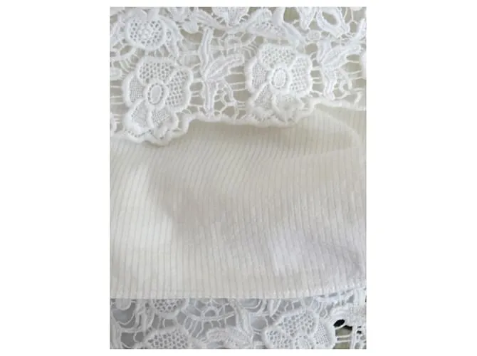 Diane Von Furstenberg Vestido de encaje de crochet DVF “Arcelia”. Blanco 