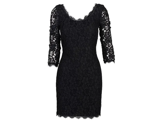 Diane Von Furstenberg Vestido encaje DvF Zarita negro 