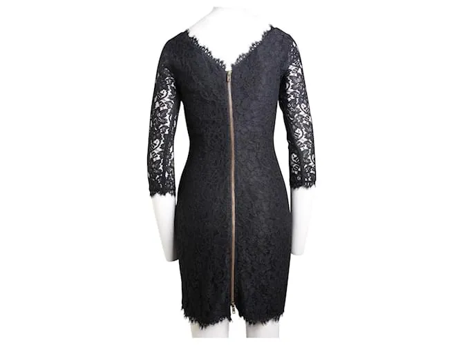 Diane Von Furstenberg Vestido encaje DvF Zarita negro 