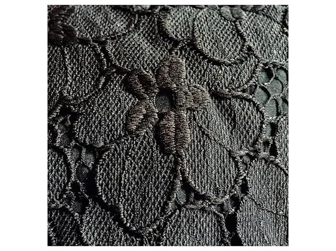 Diane Von Furstenberg Vestido negro de encaje floral Sarita de DvF 