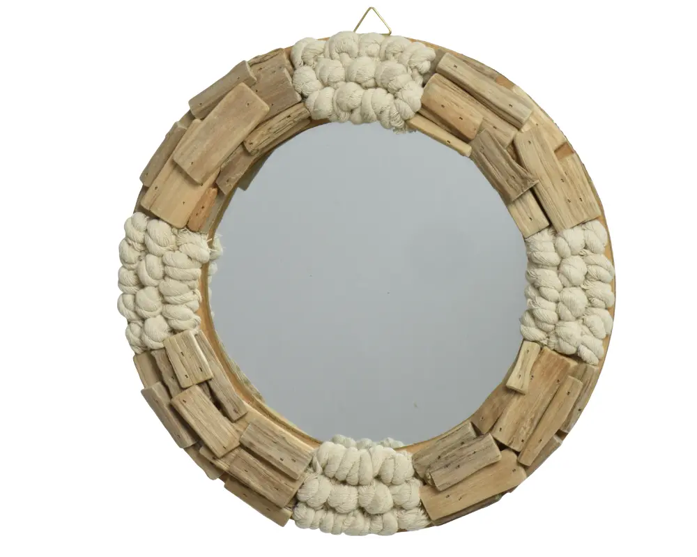 Espejo de madera 30 x 30 x 3,5 cm