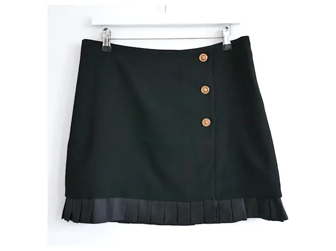 Falda mini con botones de Medusa de Versace Negro 