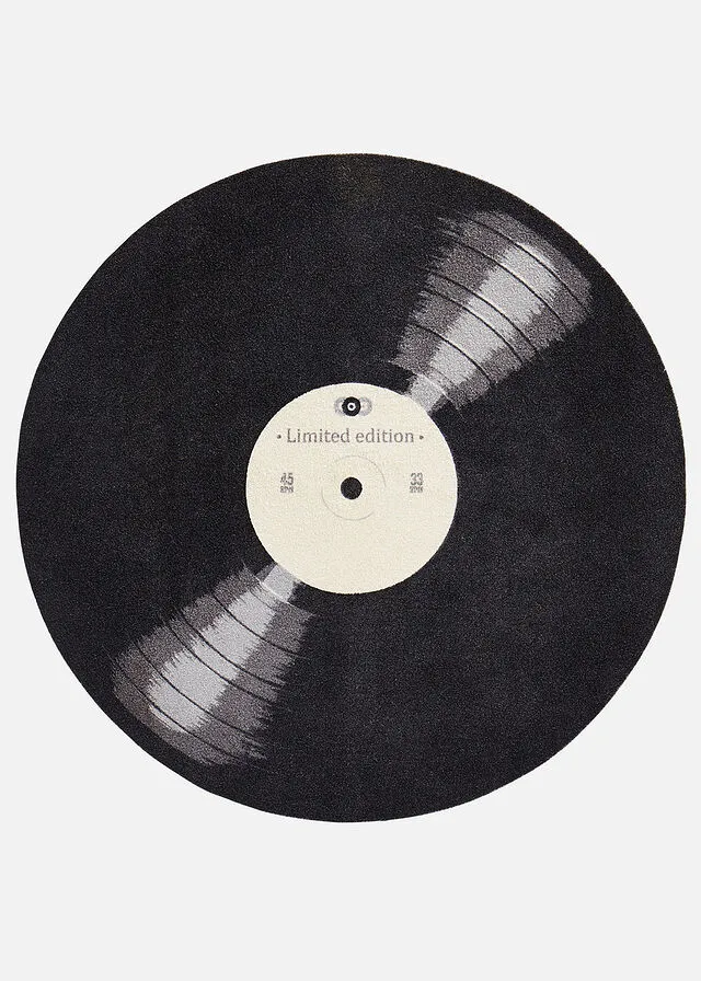Felpudo con forma de disco Negro