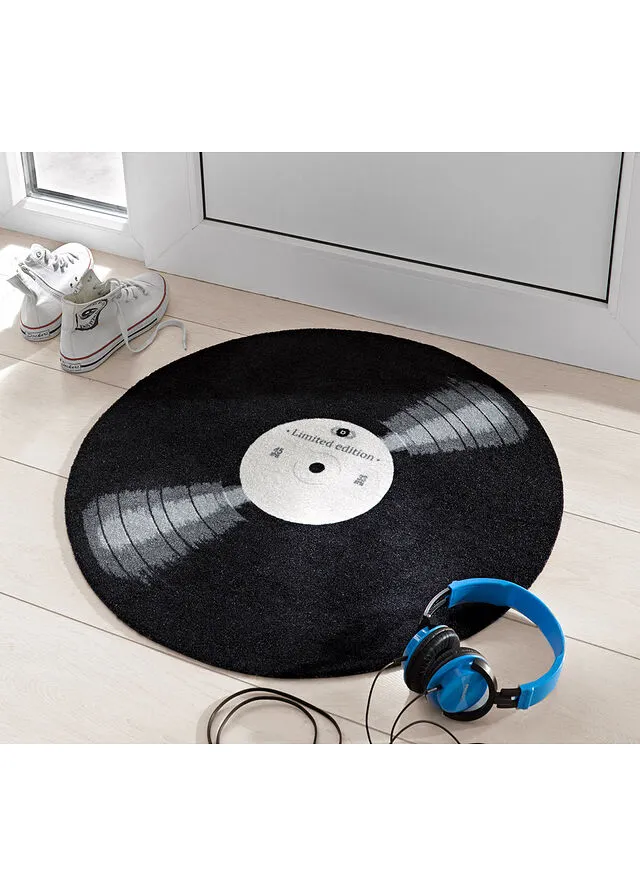 Felpudo con forma de disco Negro