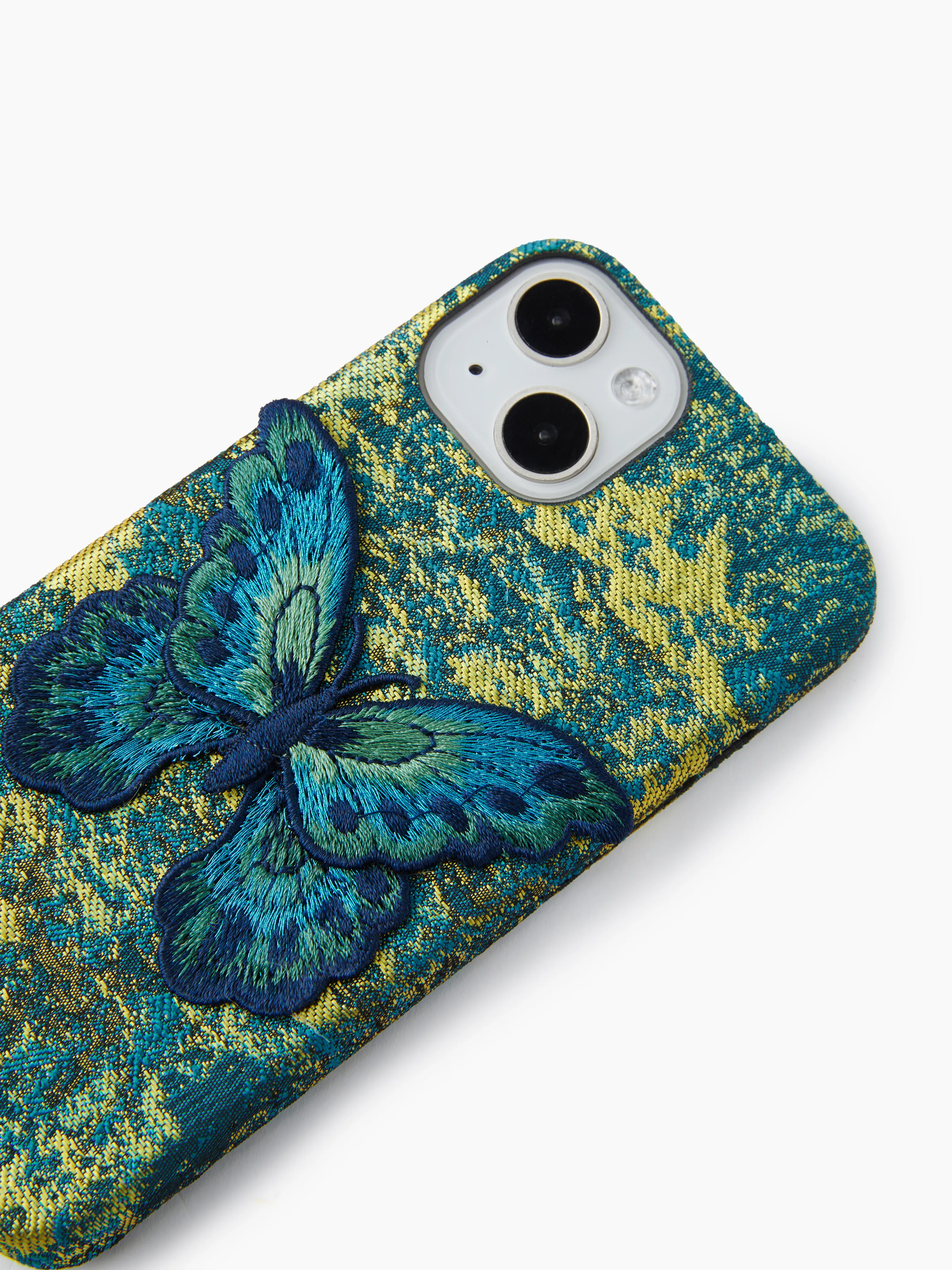 Funda de móvil bordada con mariposa