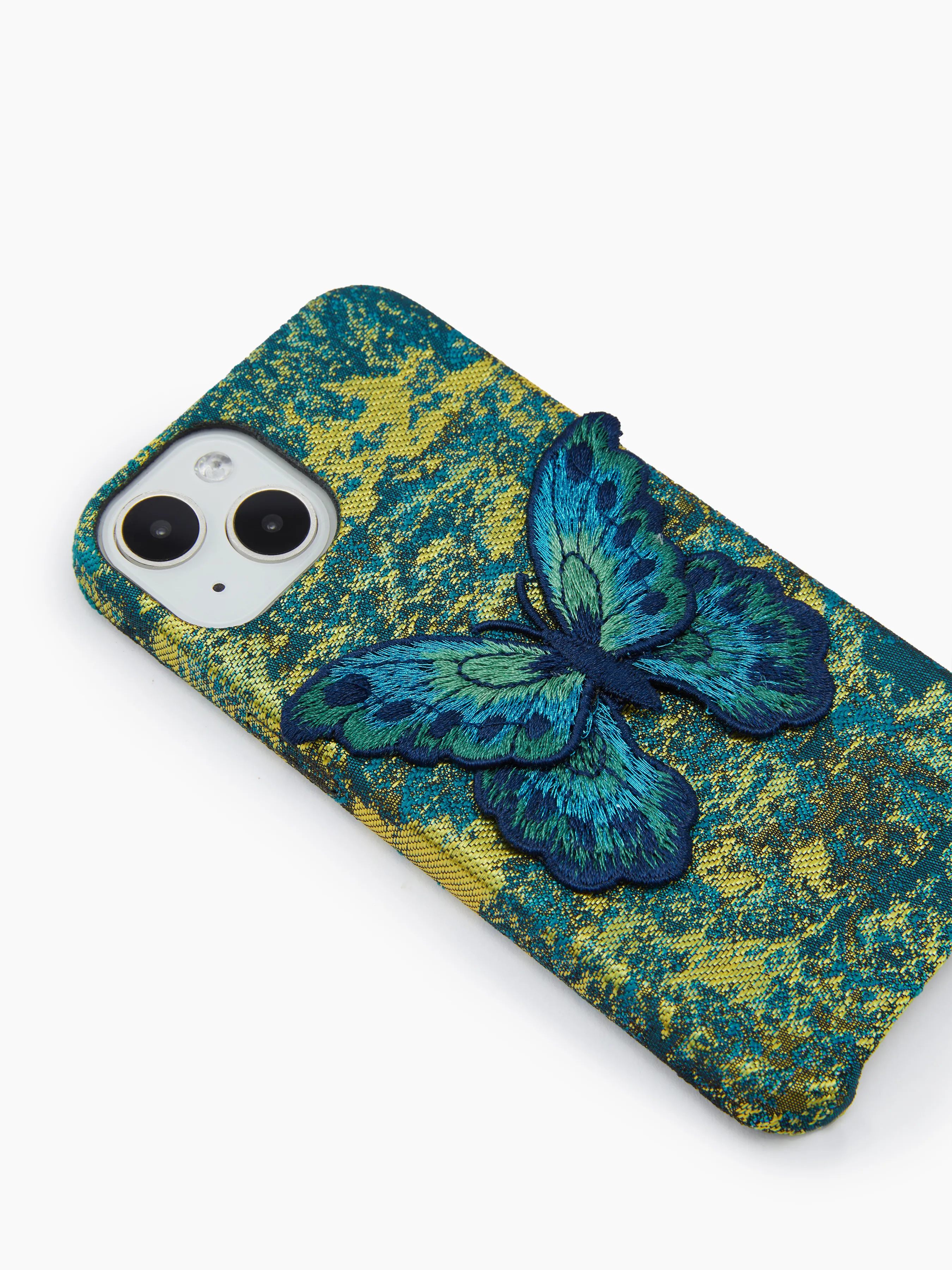 Funda de móvil bordada con mariposa