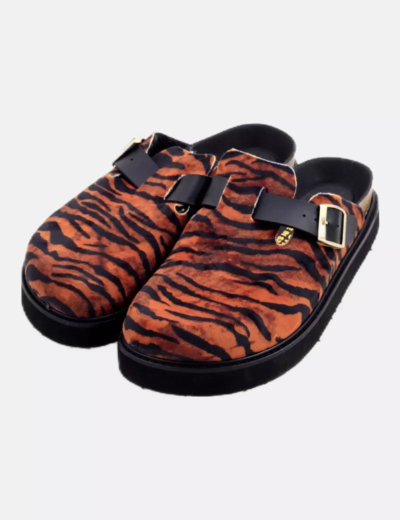 Genuins Zueco naranja estampado