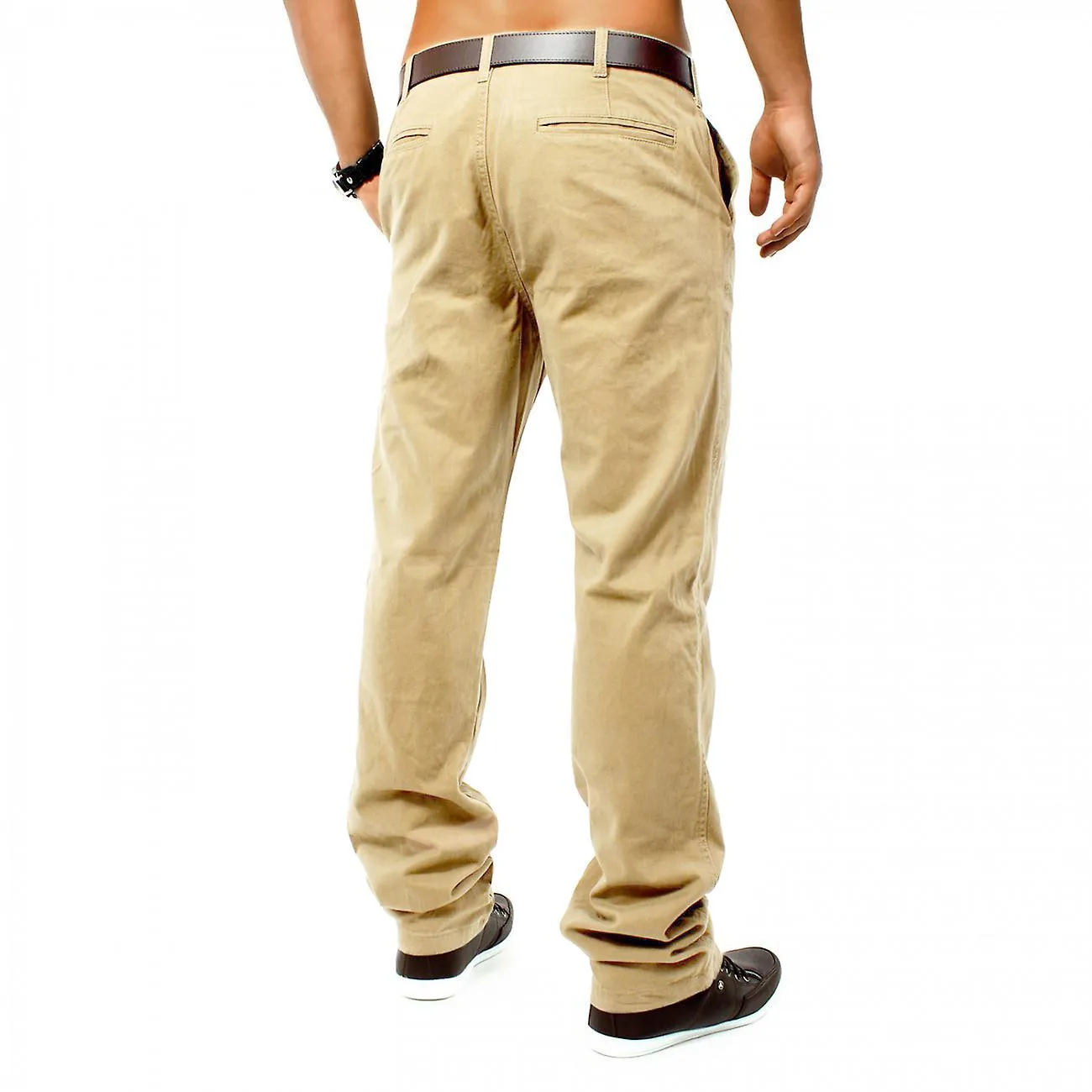 Herren Elegante Chino Jeans Hose Locker Regular Fit 5 Pocket Baumwolle