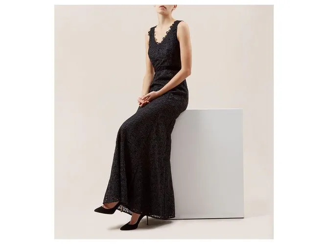 Hobbs Vestido de encaje de Roshwen Negro 
