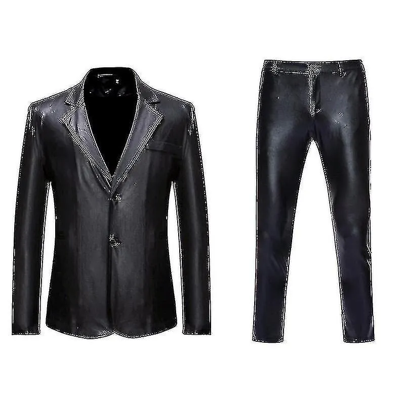 Hombre Oro Brillante 2 Piezas Trajes (blazer + pantalones) Terno Masculino Fashion Party Dj Club Vestido Esmoquin Traje Hombres 
