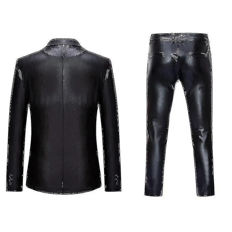 Hombre Oro Brillante 2 Piezas Trajes (blazer + pantalones) Terno Masculino Fashion Party Dj Club Vestido Esmoquin Traje Hombres 