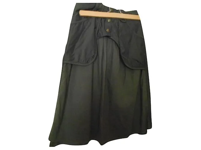 Ikks muy bonita falda caqui de viscosa de algodón y poliéster con cintura marcada 34 US, ideal para 34/36 en dimensiones: tamaño