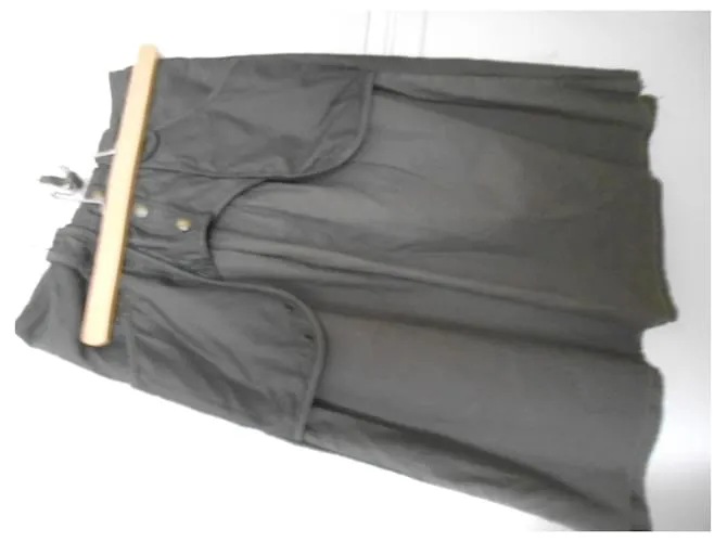 Ikks muy bonita falda caqui de viscosa de algodón y poliéster con cintura marcada 34 US, ideal para 34/36 en dimensiones: tamaño