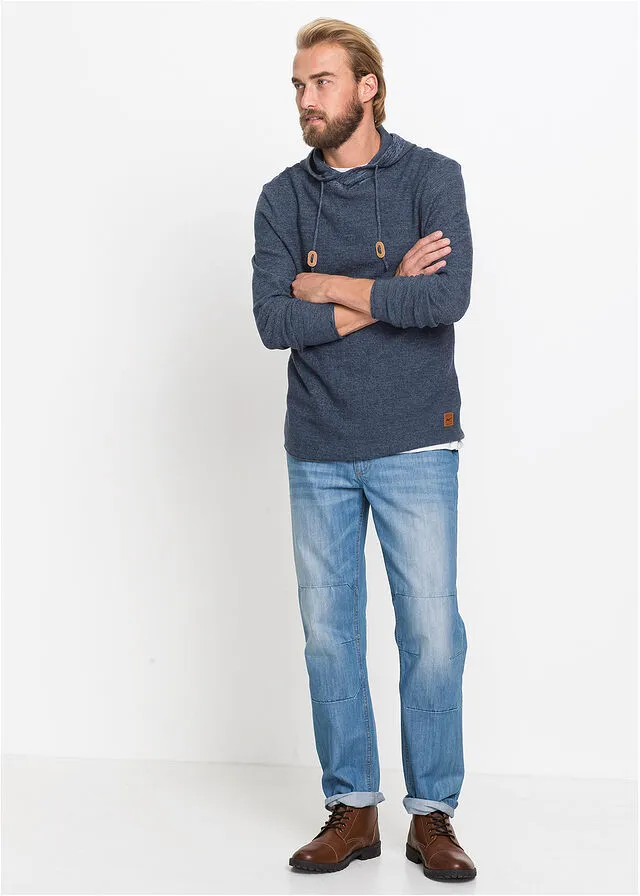 Jersey con capucha Azul jaspeado