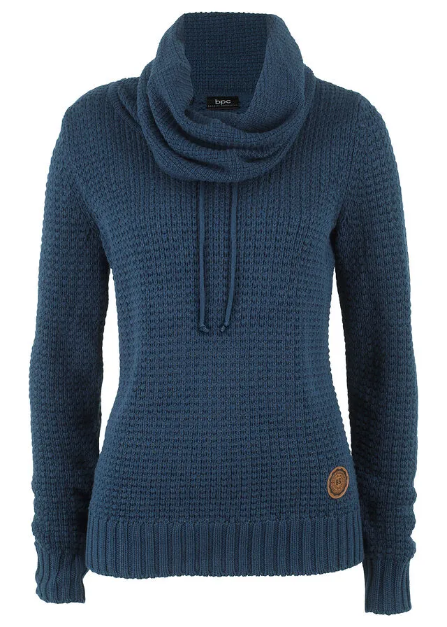 Jersey de cuello tipo chal Azul marino