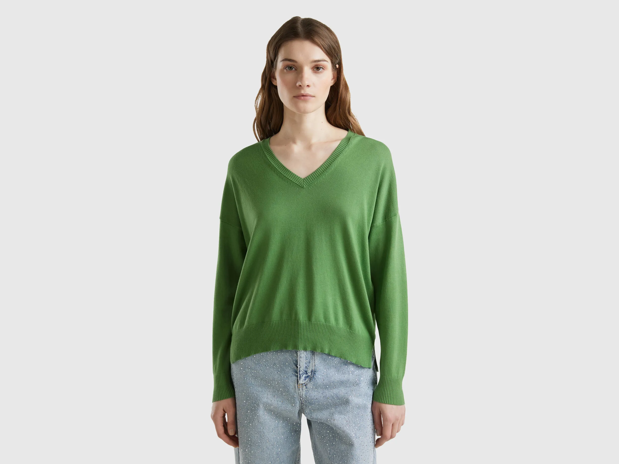 Jersey de Modal® mixto con escote de pico