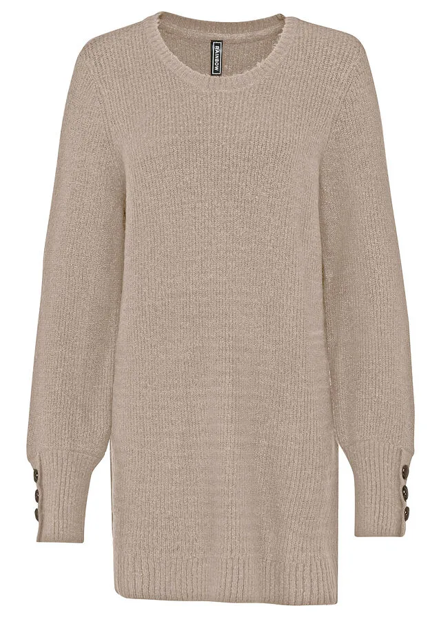 JERSEY LARGO CON BOTONES BEIGEARENA