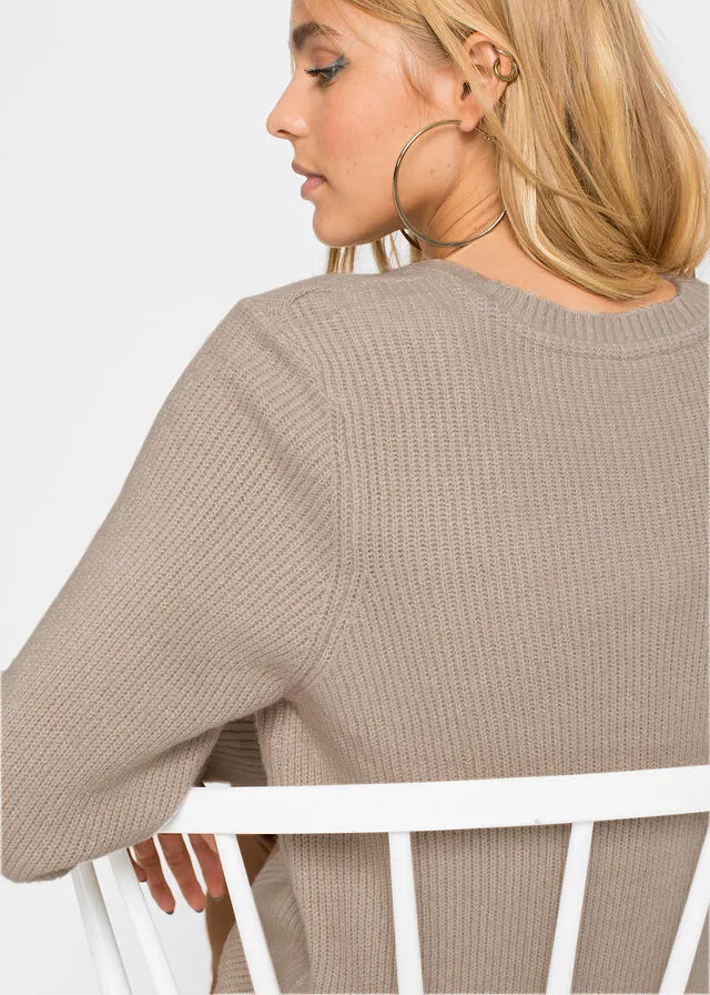JERSEY LARGO CON BOTONES BEIGEARENA