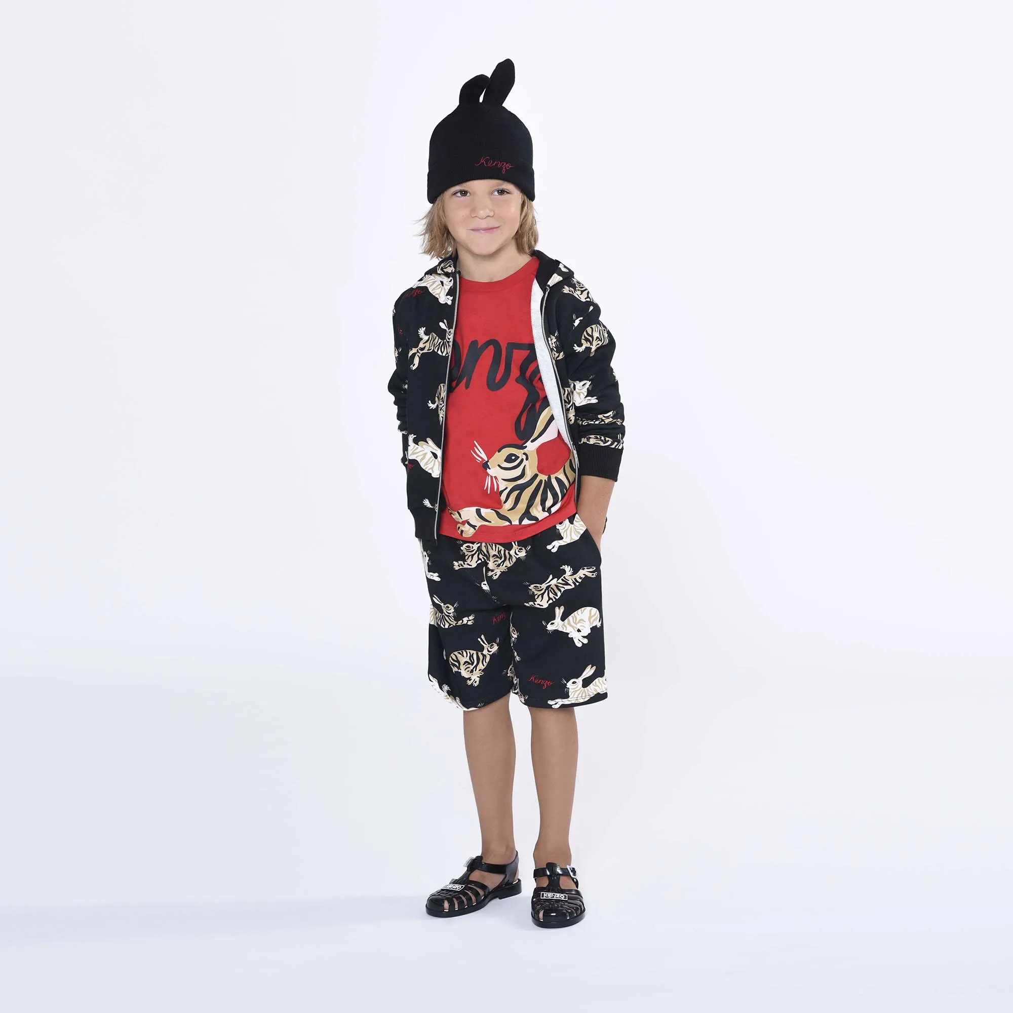 KENZO KIDS Gorro de algodón y cachemira