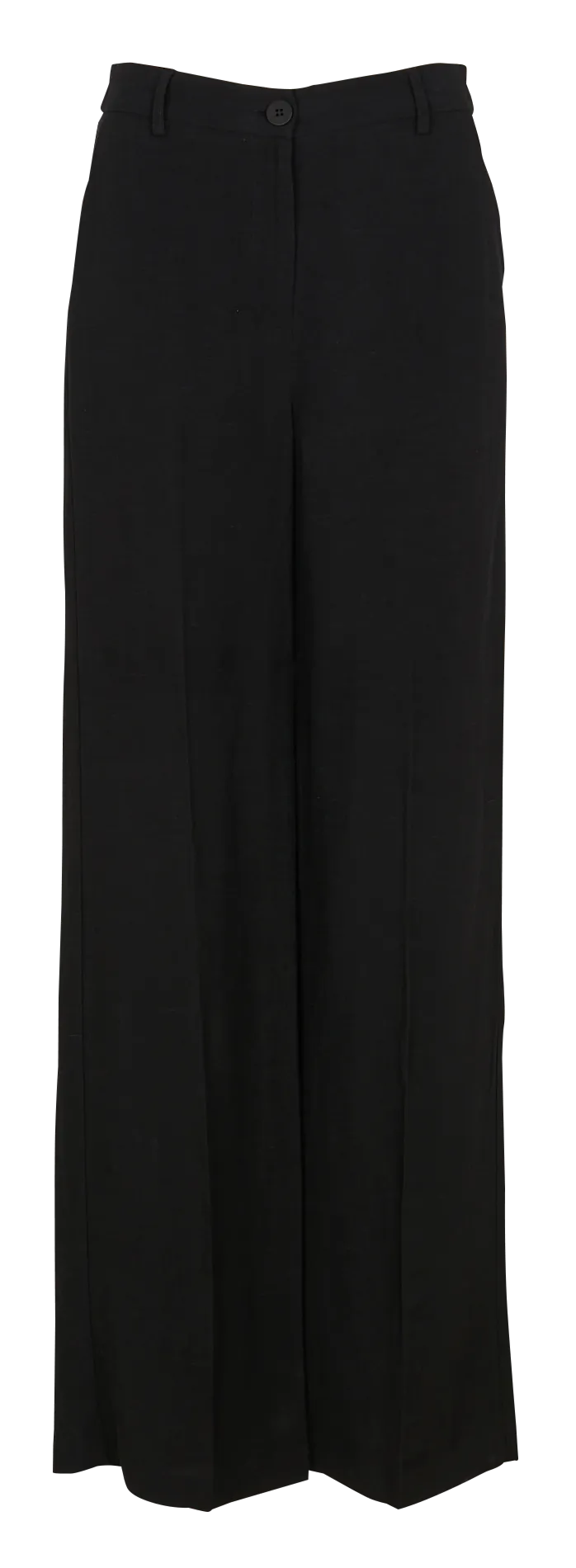 LA FEE MARABOUTEE Pantalón recto plisado de talle alto en negro