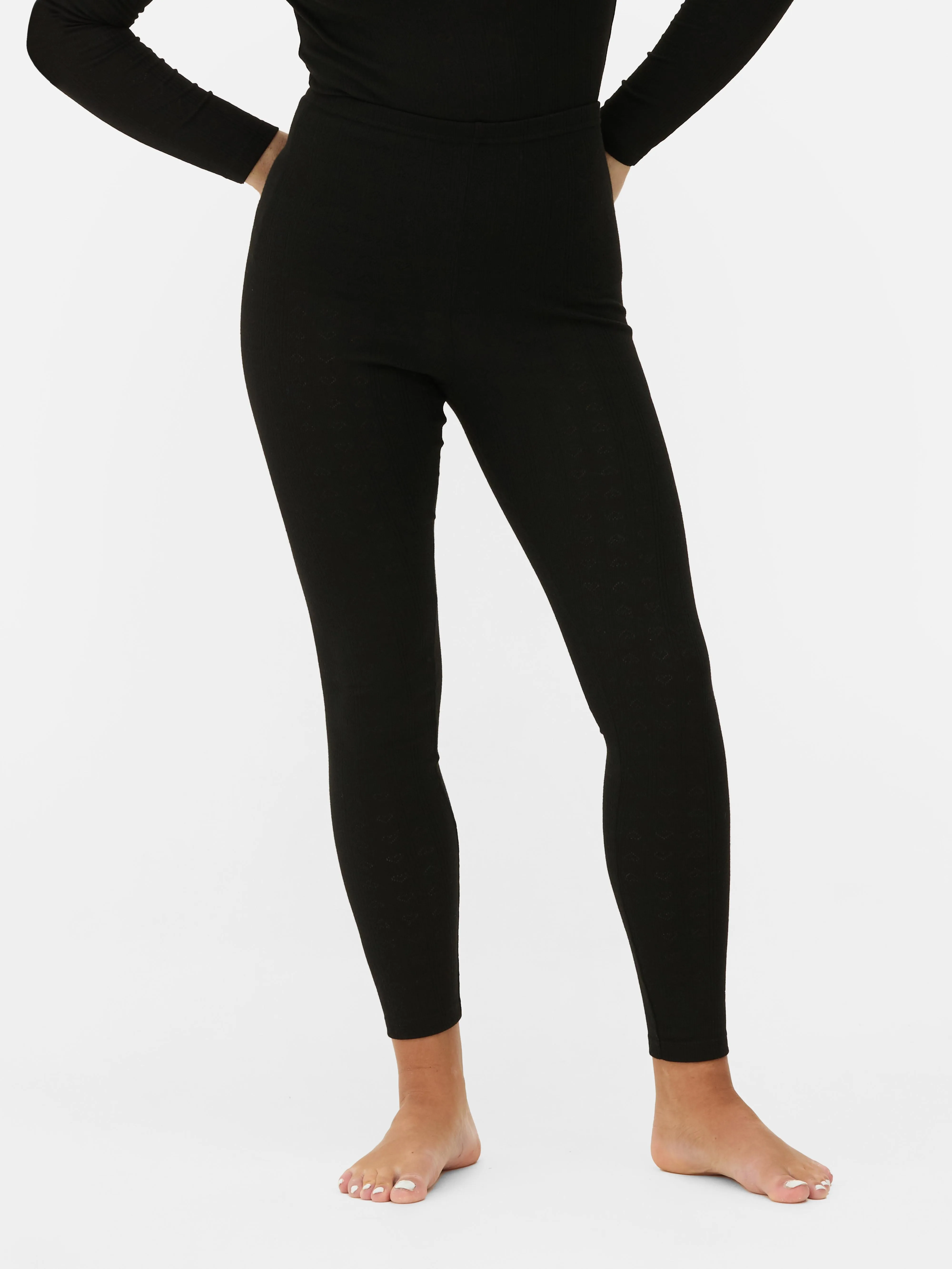 Leggings térmicos de punto calado