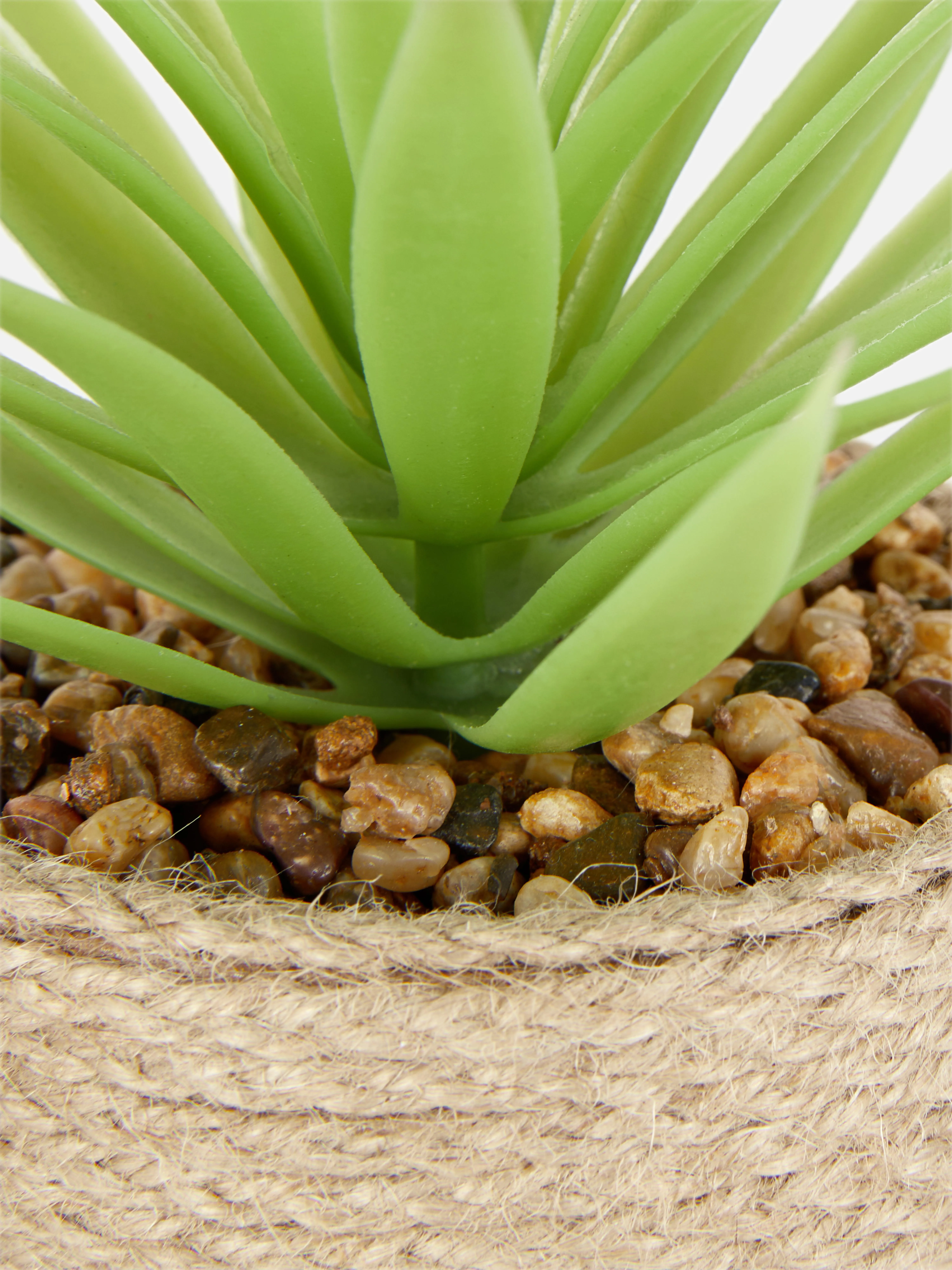 Maceta rosa con aloe vera artificial