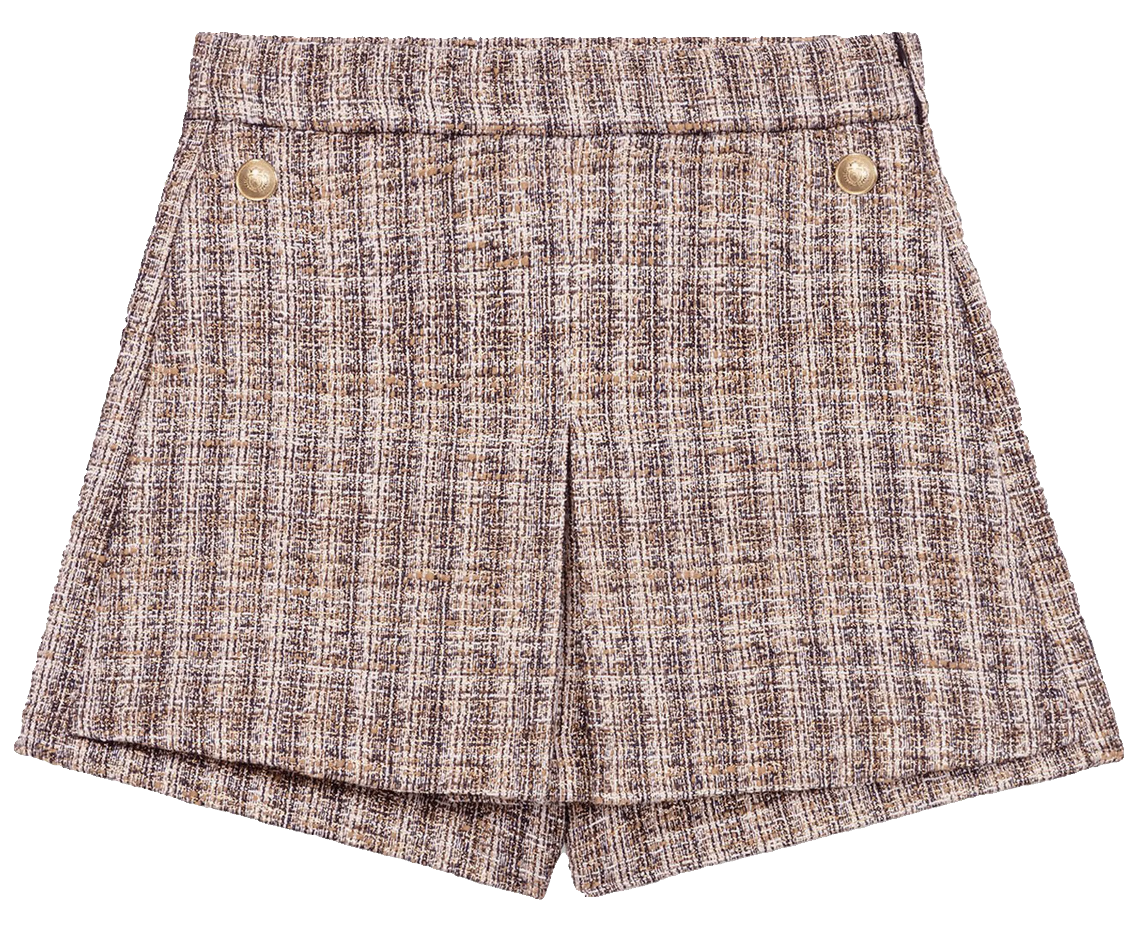 MAJE Short trampantojo de tweed en marron
