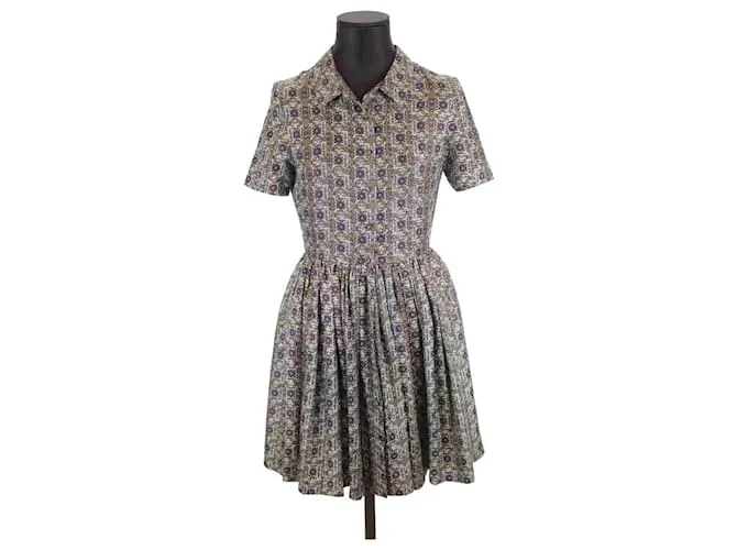Manoush Vestido de seda Caqui 