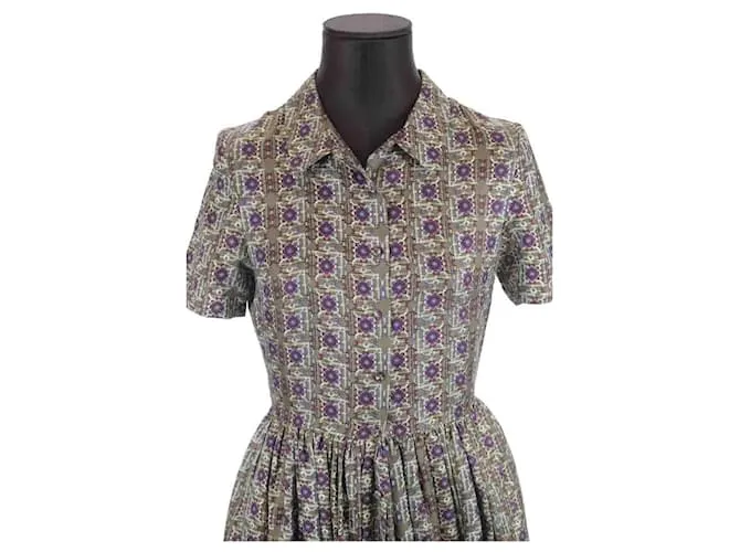 Manoush Vestido de seda Caqui 