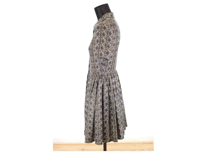 Manoush Vestido de seda Caqui 
