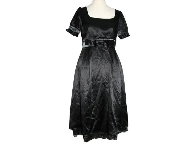 Marc by Marc Jacobs Vestido de seda con encaje Negro 