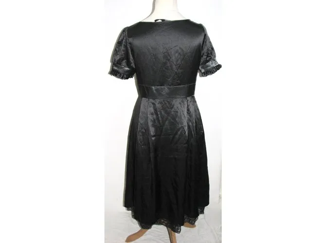 Marc by Marc Jacobs Vestido de seda con encaje Negro 