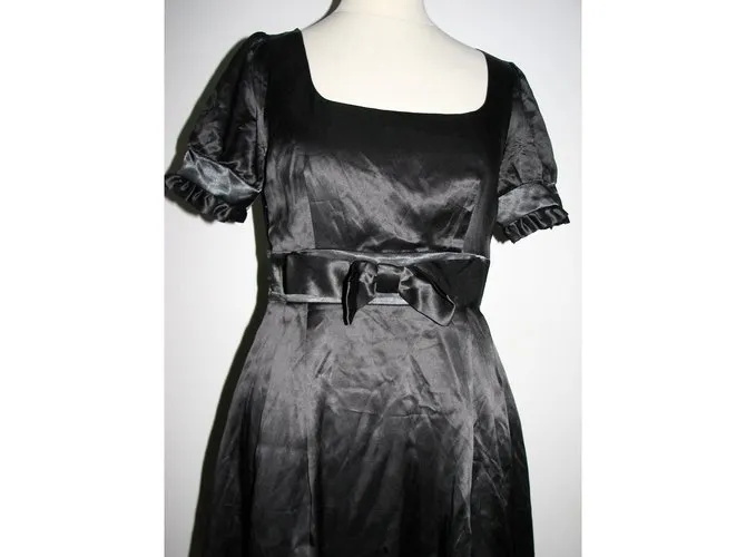 Marc by Marc Jacobs Vestido de seda con encaje Negro 