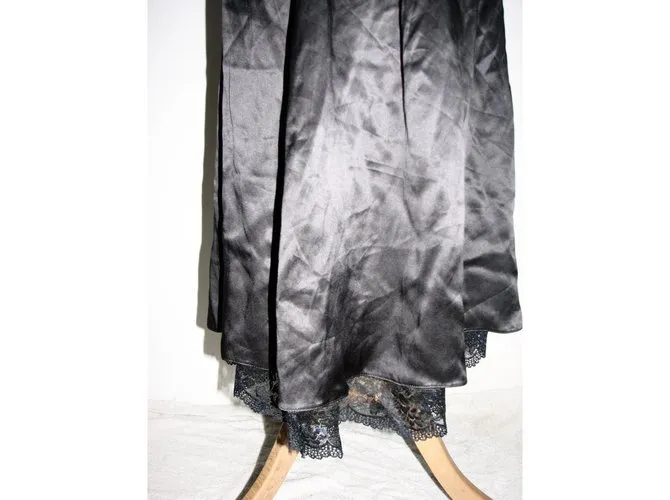Marc by Marc Jacobs Vestido de seda con encaje Negro 
