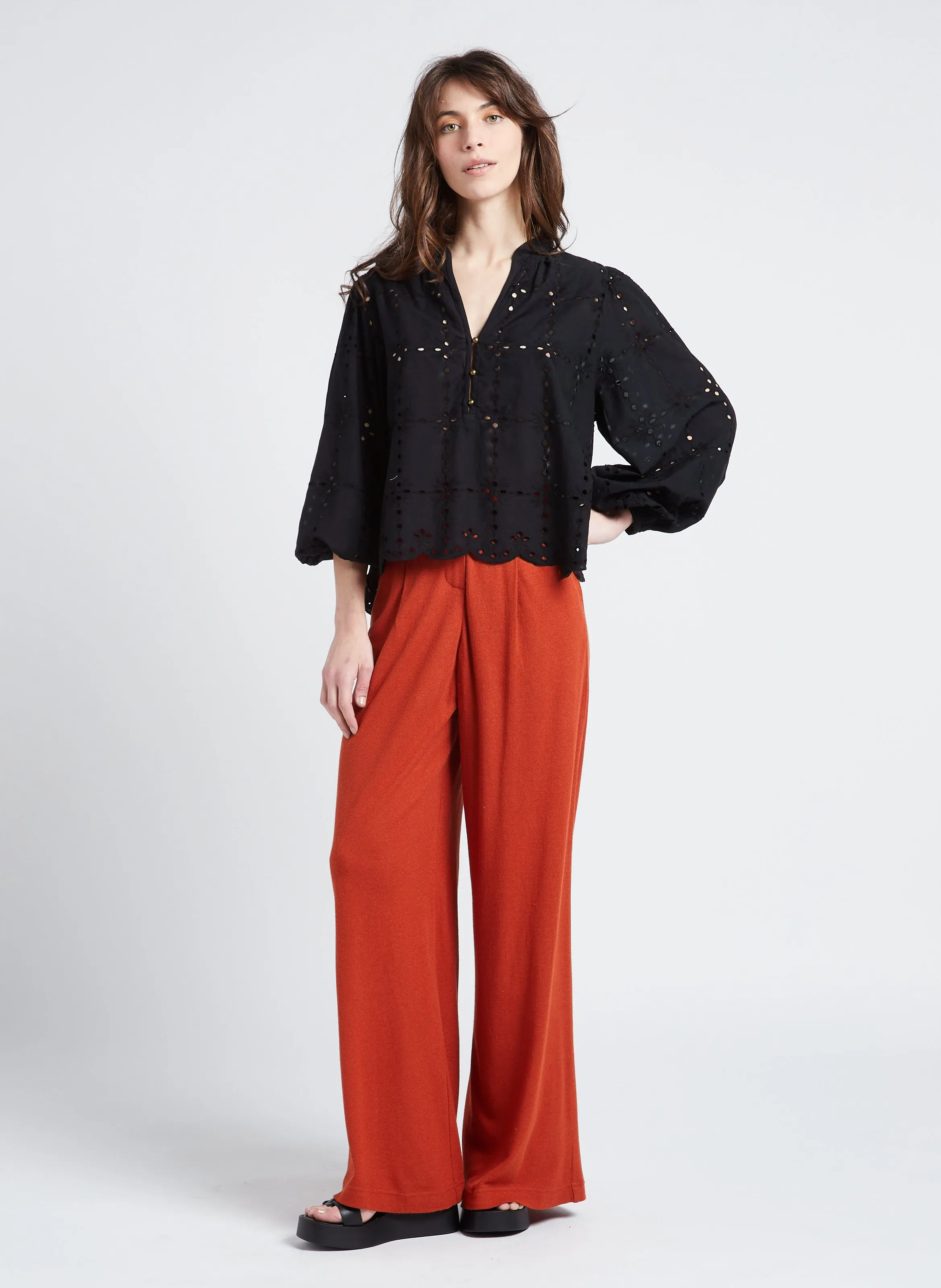MAX MARA LEISURE BRINA  PANTALóN ANCHO DE MEZCLA DE LINO DE TALLE ALTO EN DORADO