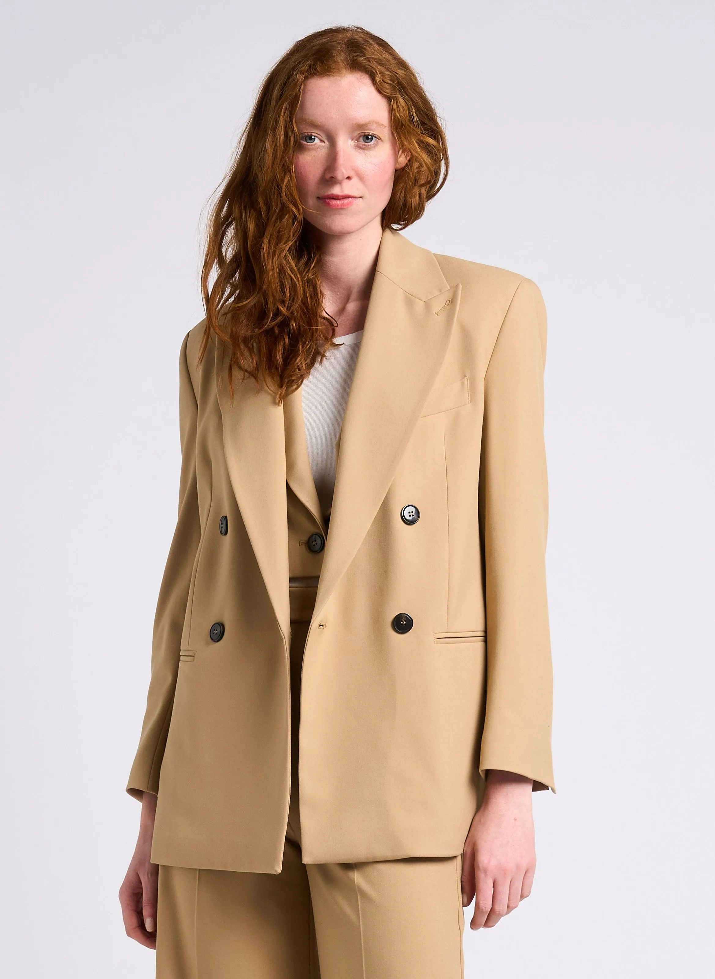 MAX&CO. FRANZ  CHAQUETA SASTRE RECTA EN BEIGE