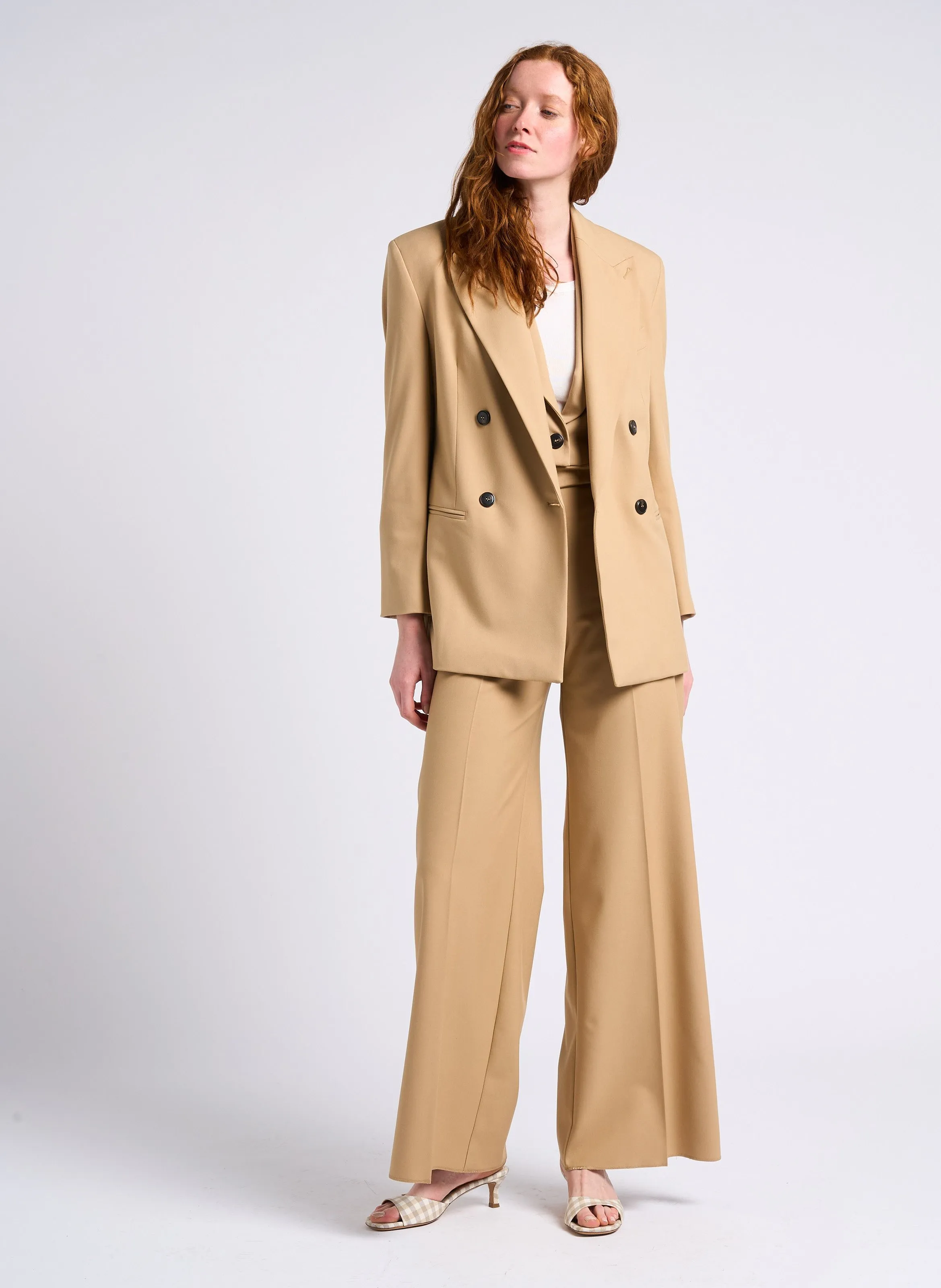 MAX&CO. FRANZ  CHAQUETA SASTRE RECTA EN BEIGE