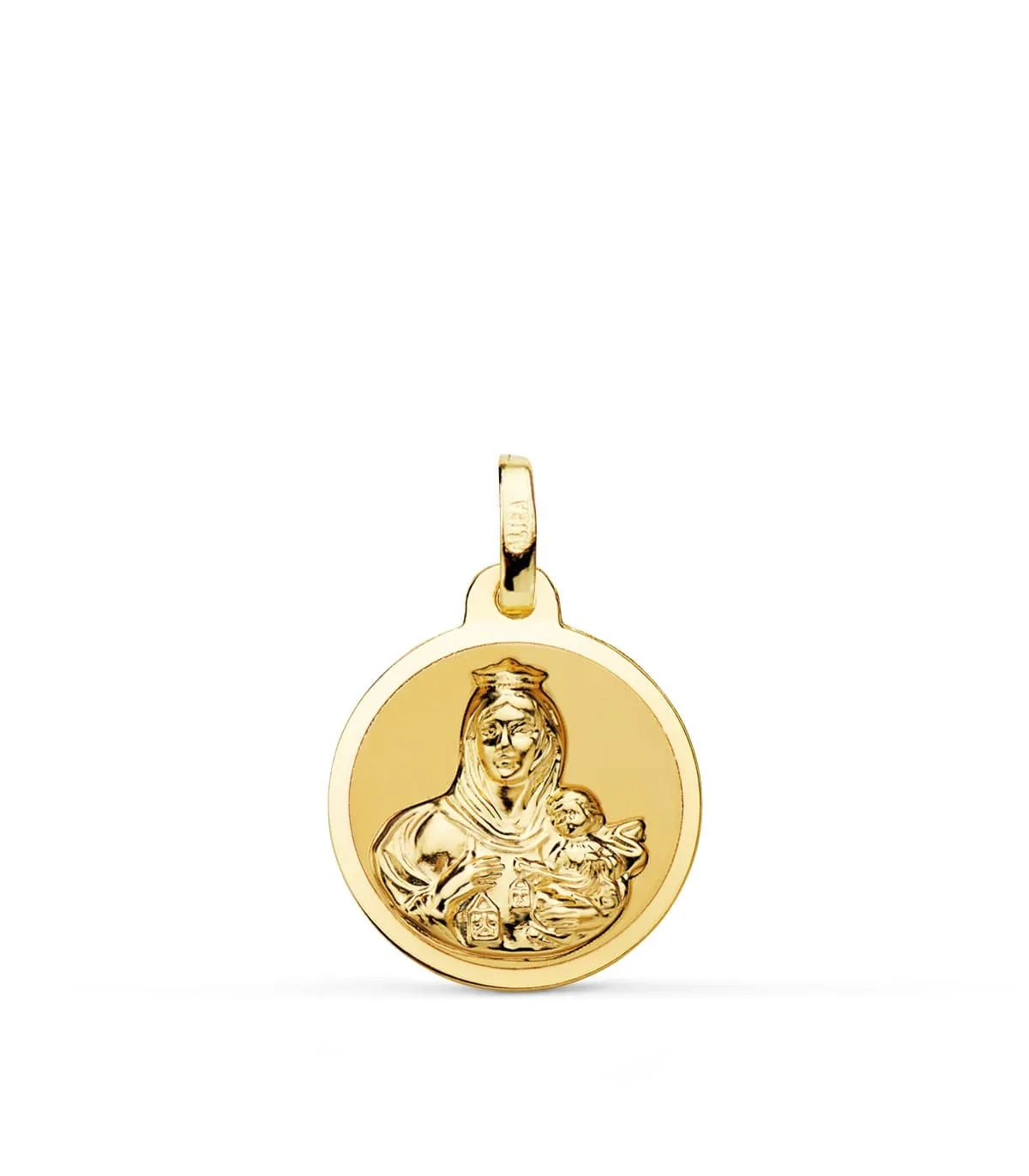 Medalla Virgen Carmen Oro 18K 16mm Brillo