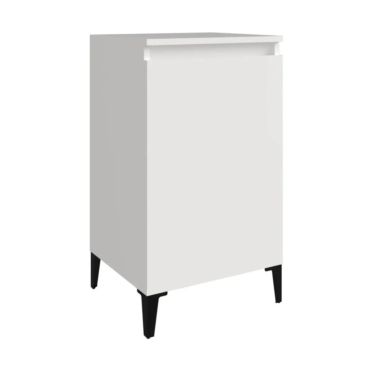 Mesita de noche madera contrachapada blanco brillo 40x35x70 cm