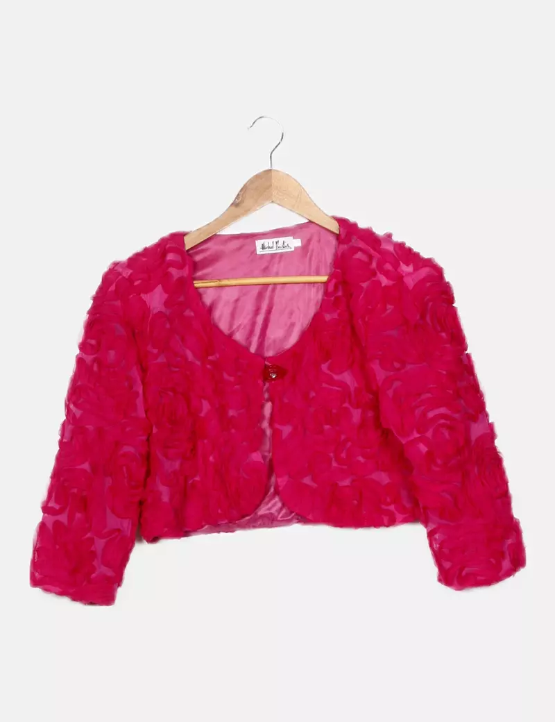 Michel Bustos Chaqueta rosa texturizada