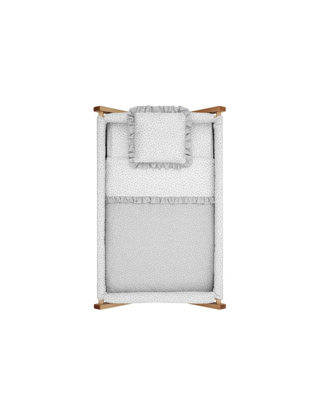Minicuna tijera de madera Liberty Gris/Natural de Cambrass