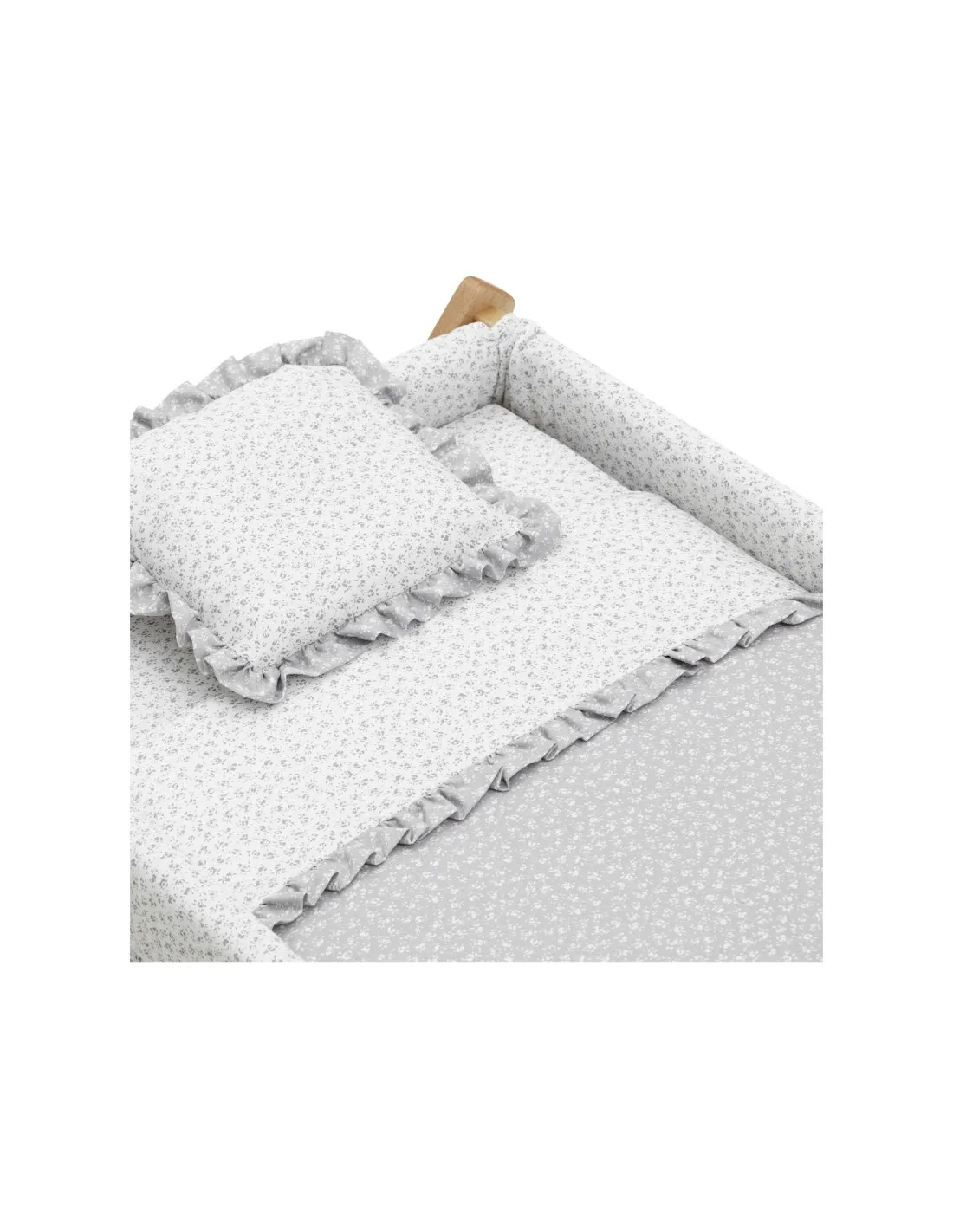 Minicuna tijera de madera Liberty Gris/Natural de Cambrass