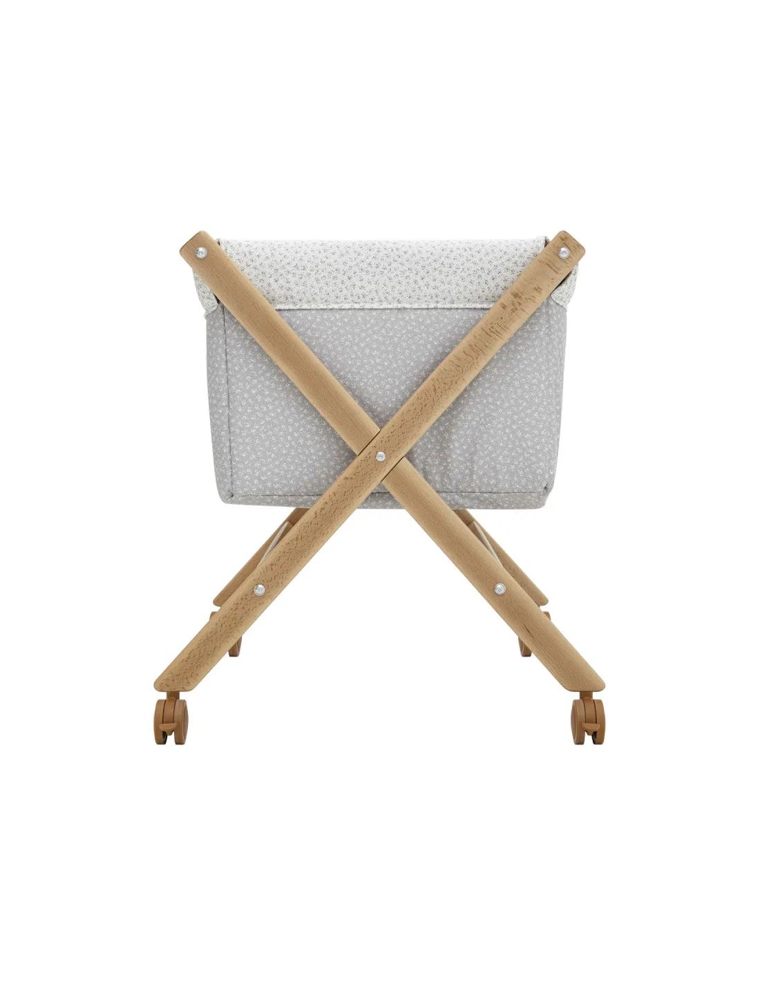 Minicuna tijera de madera Liberty Gris/Natural de Cambrass