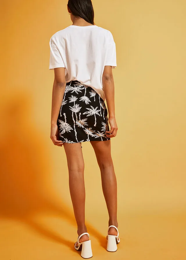 Minifalda Negro estampado