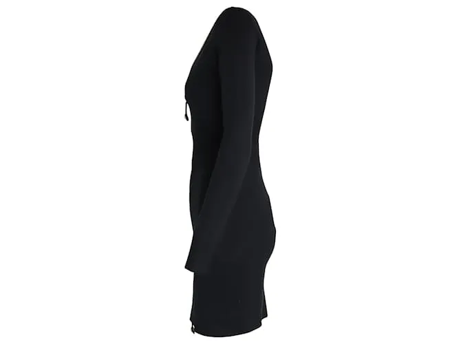 Minivestido con aplicación de encaje en seda negra de Temperley London Negro 