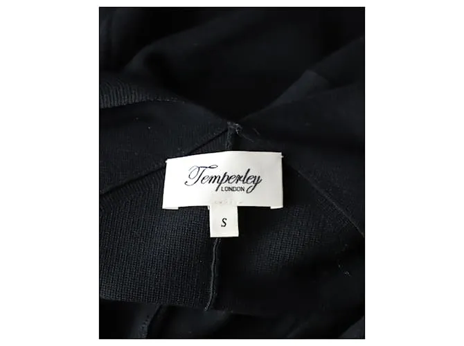 Minivestido con aplicación de encaje en seda negra de Temperley London Negro 